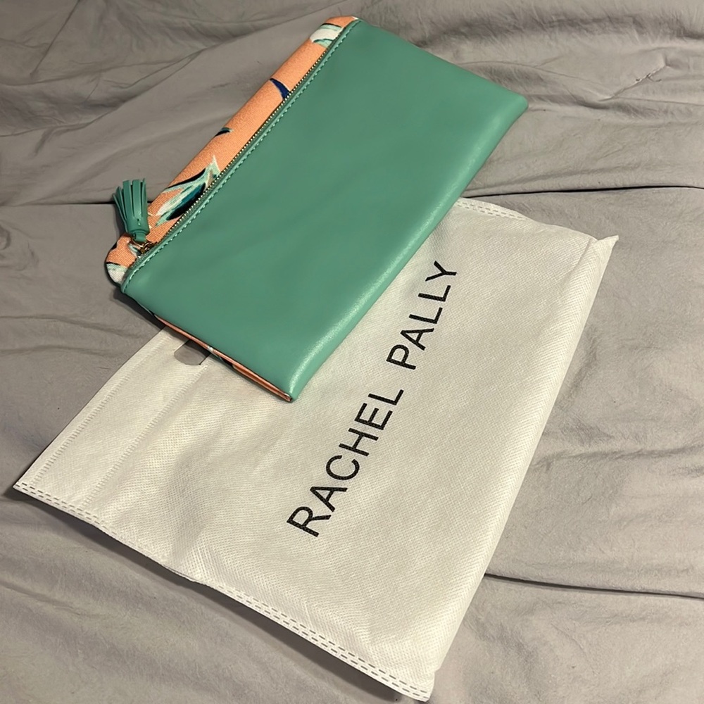 RACHEL PALLY
Leather-Trimmed Clutch brand new-never used!!!!